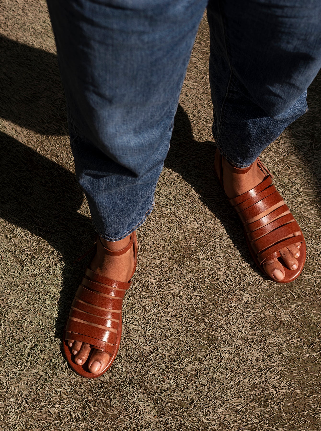 Ankle Strap Sandals Tan