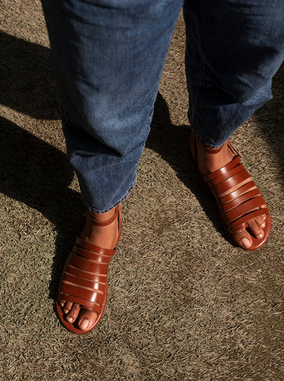 Ankle Strap Sandals Tan