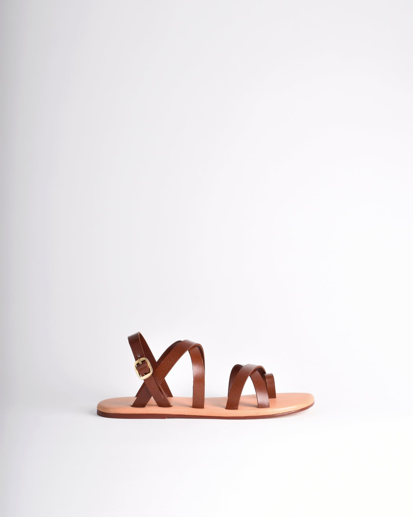 GAD | Tan Leather Criss Cross Strap Sandal – Jerusalem Sandals